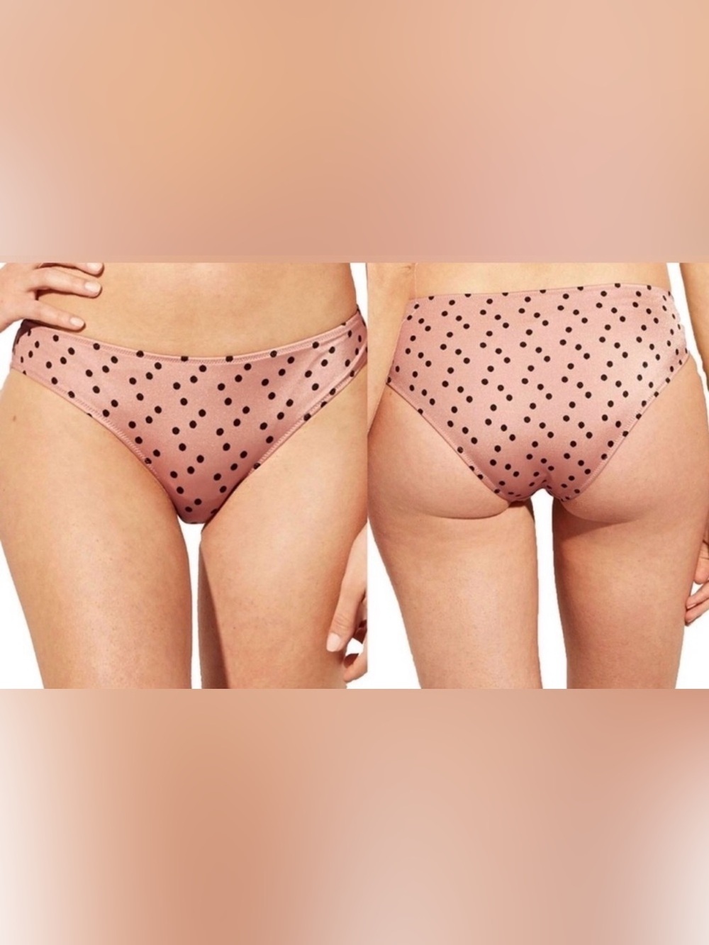 Shade & Shore Polka Dot Cheeky Bikini Bottoms Small NWOT - Picture 1 of 7